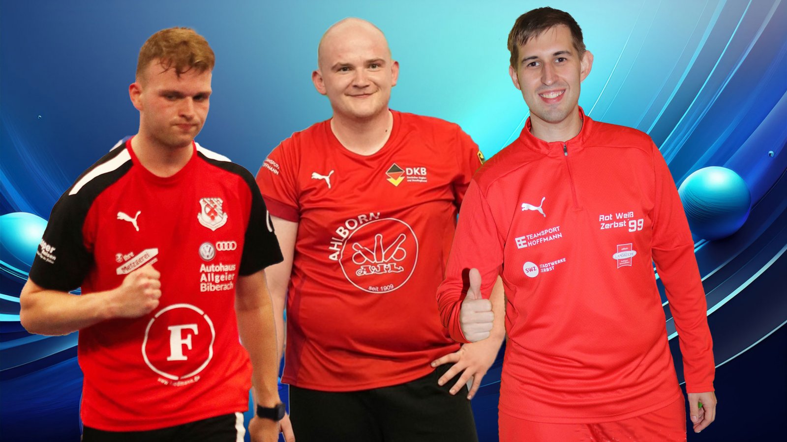 Drei Siebenhunderter am 1. Spieltag: Daniel Barth (Mitte, 725), Fabian Zimmermann (links, 716) und Christian Wilke (rechts, 715). @sport print zander, skc