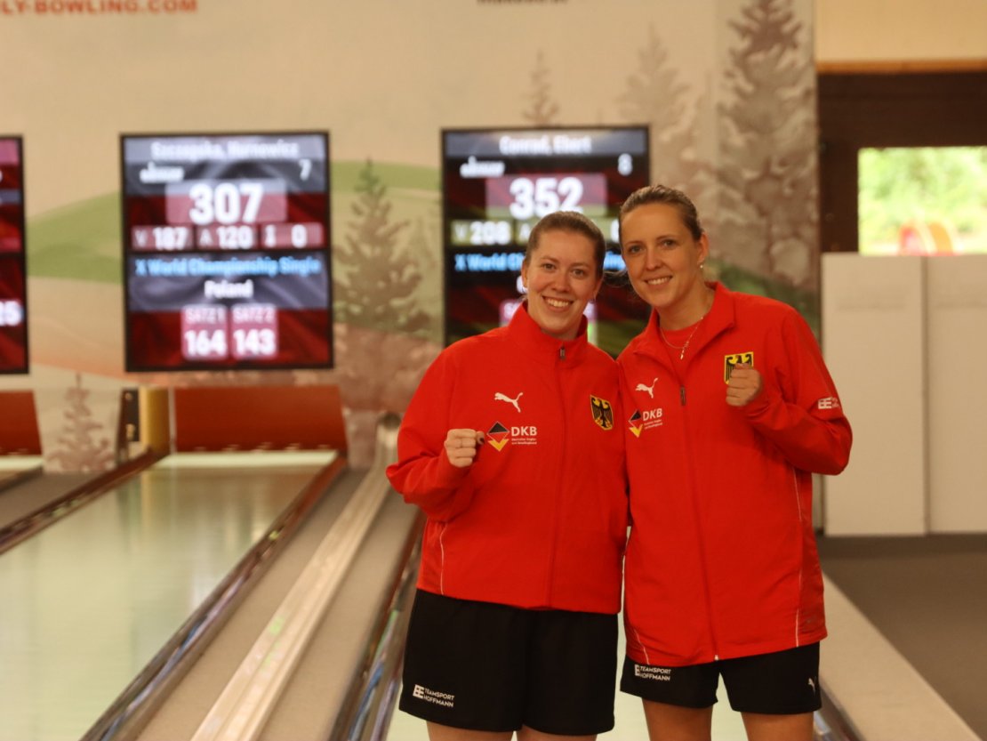 Weltrekord von Luisa Ebert und Sarah Conrad mit 352 Kegeln.