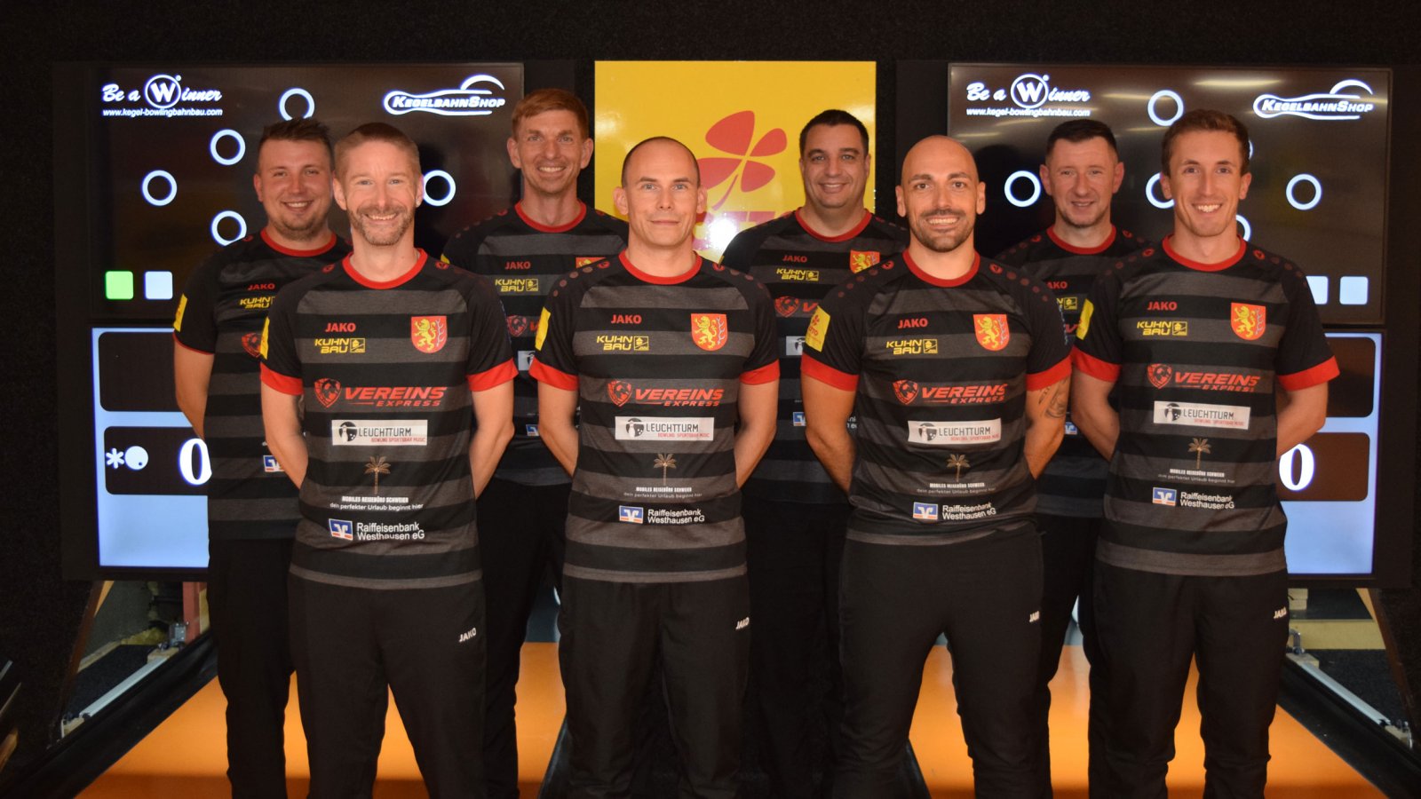 KC Schwabsberg, von links: Fabian Böhm, Christian Schneider, Michael Schlosser, Stephan Drexler, Ronald Endraß, Mathias Dirnberger, Srdan Sokac, Timo Alander. @kcs