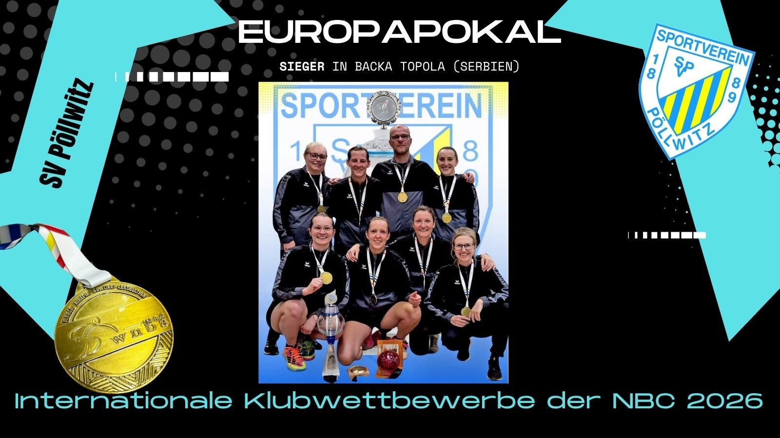 Der SV Pöllwitz gewann 2026 seinen vierten Europapokal-Titel und verteidigte den Triumph aus dem Vorjahr. @svp