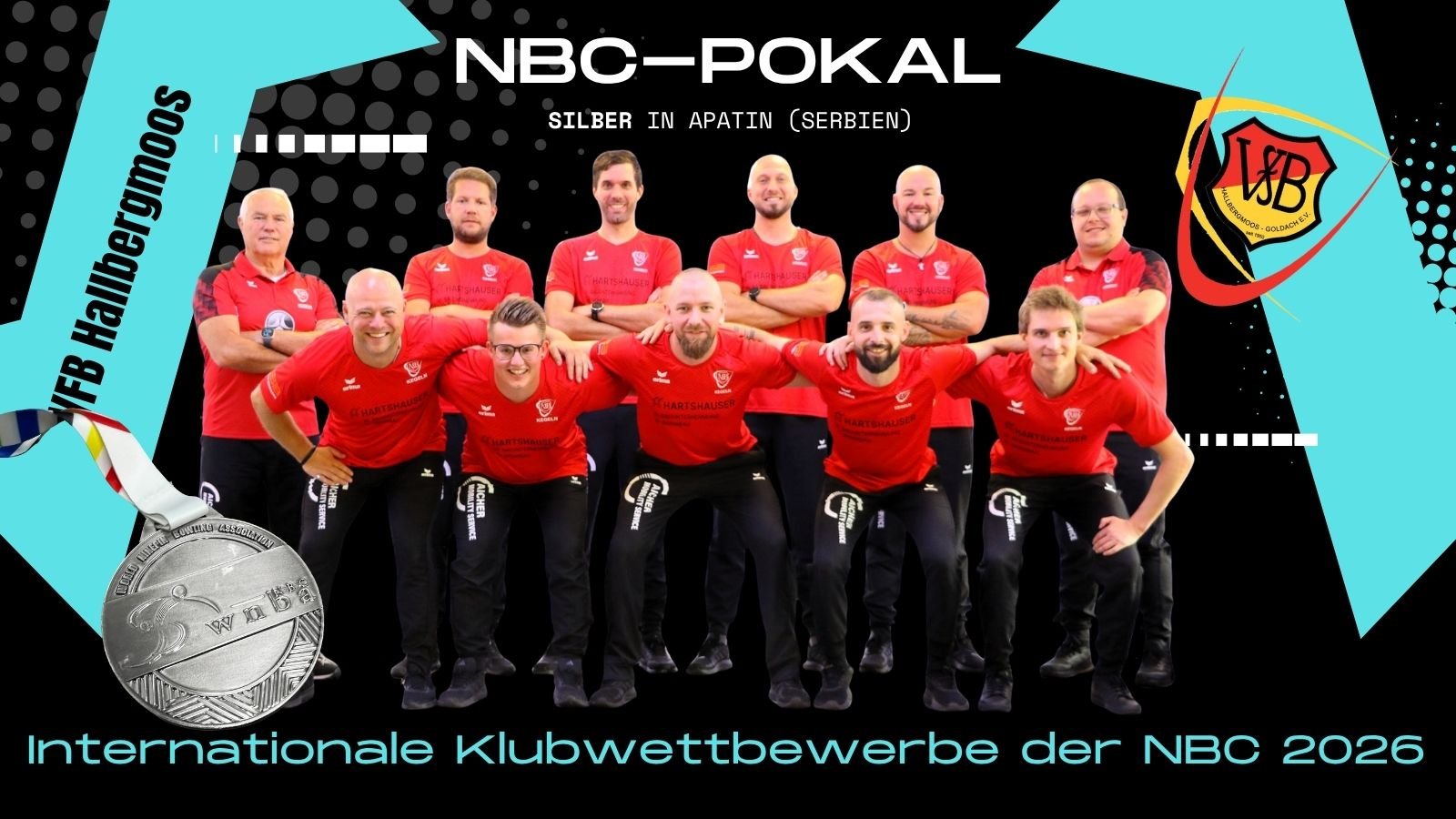Titelverteidiger VfB Hallbergmoos gewann 2026 zum dritten Mal Silber im NBC-Pokal.