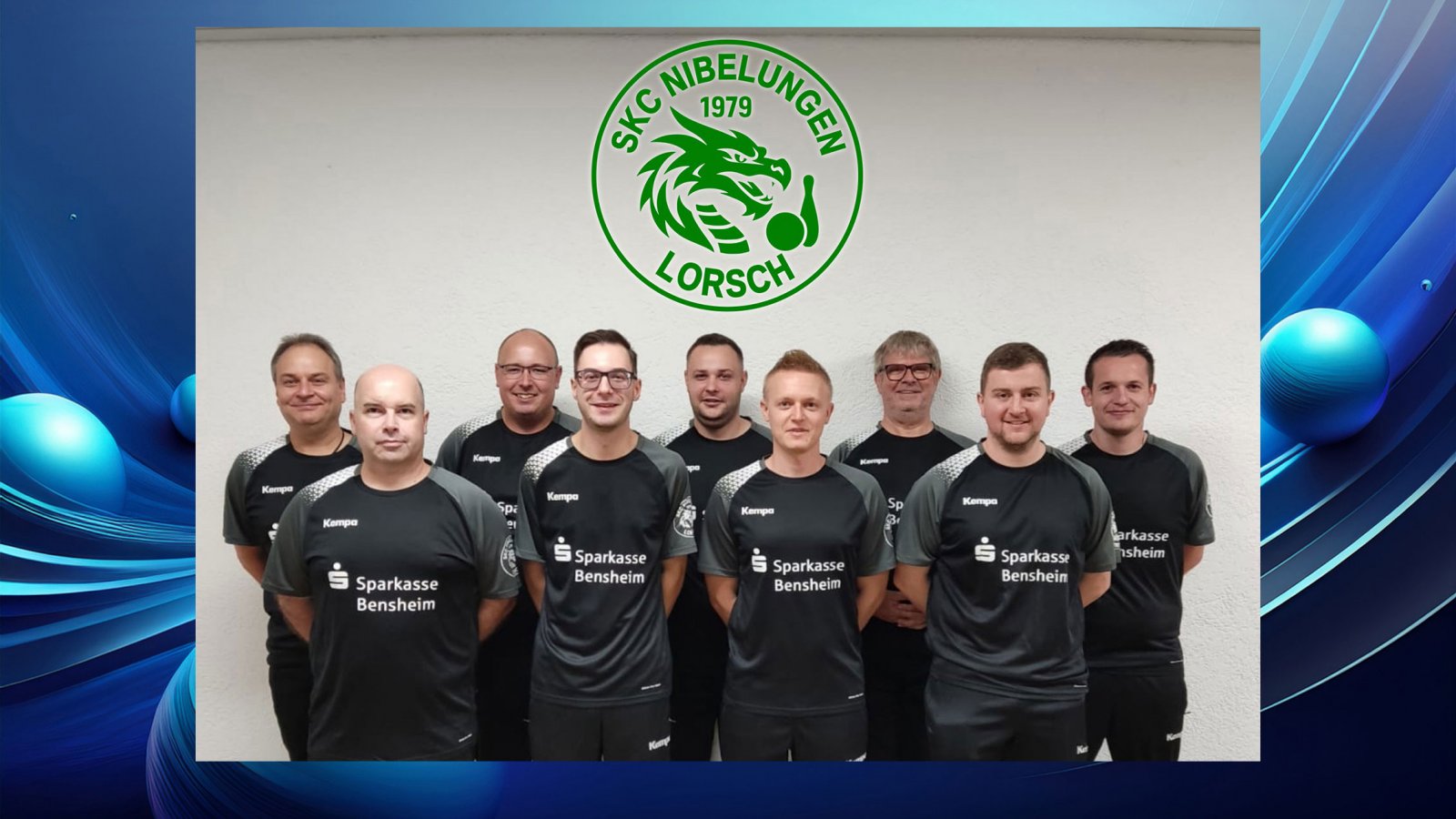 Nibelungen Lorsch, von links: Holger Walter, Andreas Dietz, Michael Straub, Lukas Mende, Nico Zschuppe, Timo Fingerle, Jurek Osinski, Lars Bormann, Fabian Buch. @skc