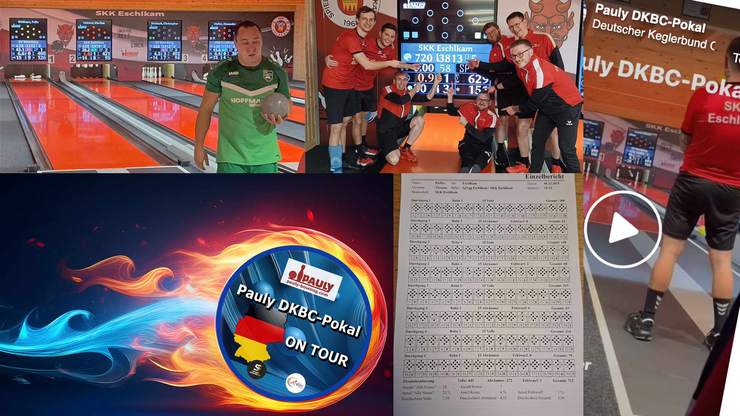 Bestleistungen am laufenden Band in Eschlkam durch Thomas Pfeffer (715 Kegel), Felix Wolfram (126), SKK (3813) und Wernburg (3755). @skk @svw