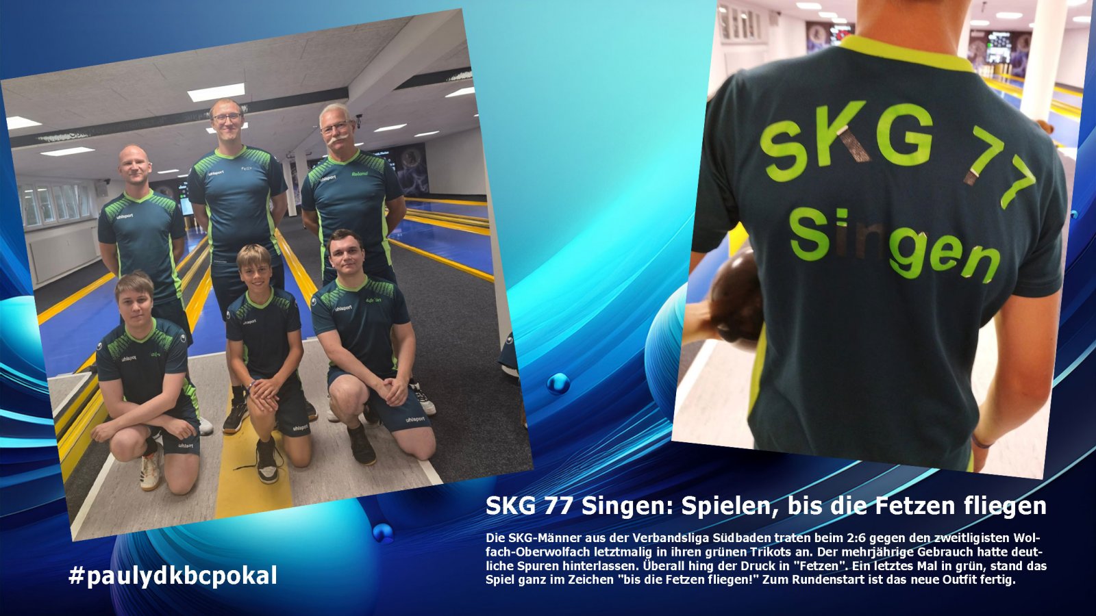 Spielen, bis die Fetzen fliegen: Letztmalig in den in die Jahre gekommenen grünen Trikots spielte die SKG 77 Singen. @skg