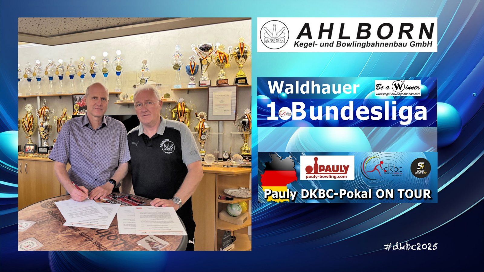 Der DKBC unterschrieb drei Verträge im Vorfeld der neuen Bundesligasaison. Hier unterzeichnet René Stüdemann (Ahlborn) in Zerbst im Beisein von DKBC-Präsident Lothar Müller die Vertragsverlängerung. @skv