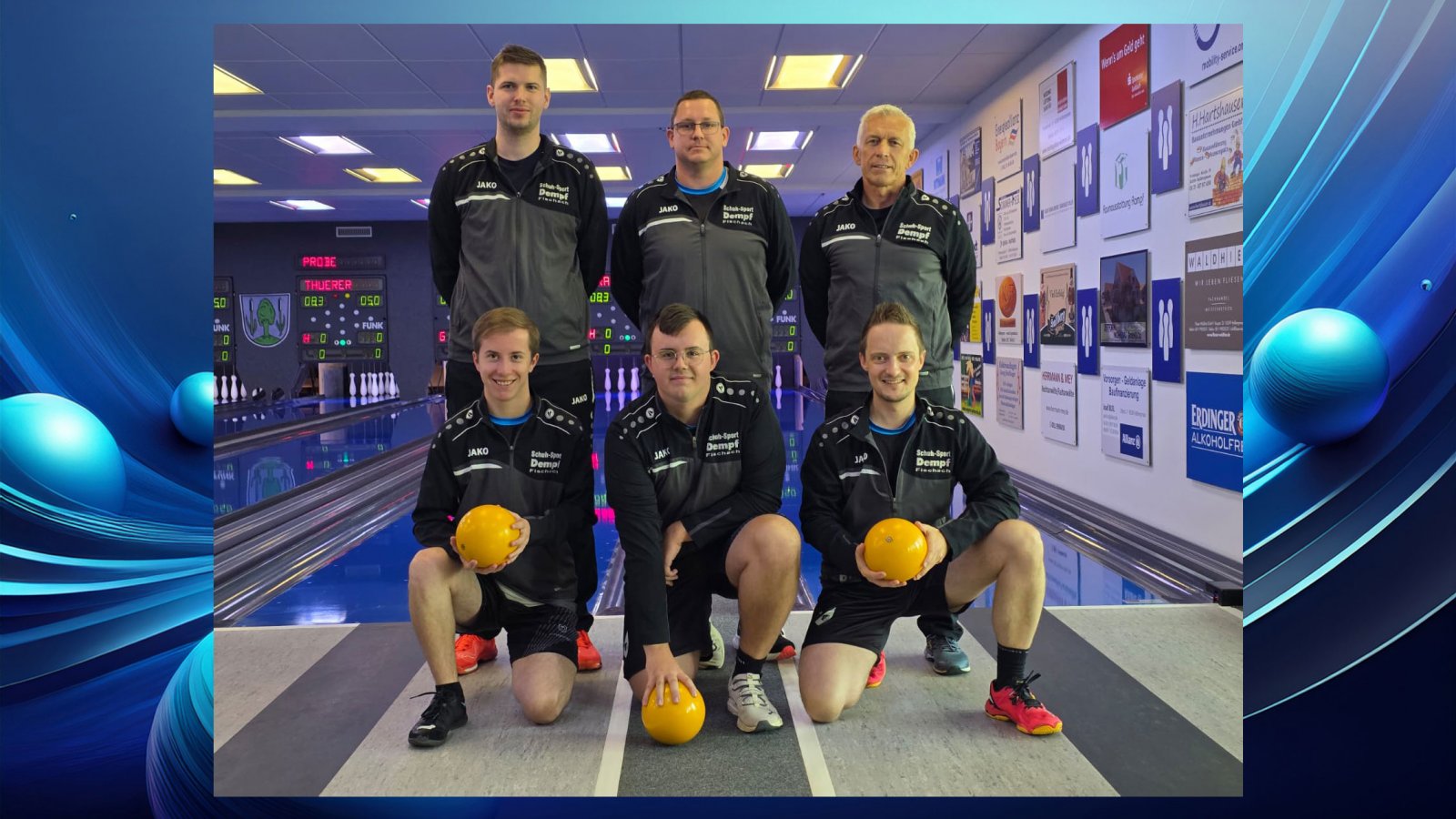 SSV Bobingen, hinten von links: Thorsten Nippert, Tobias Stephan, Dietmar Gäbelein, vorne von links: Niklas Zink, Julian Bäurle, Bernd Herrmann. @ssv