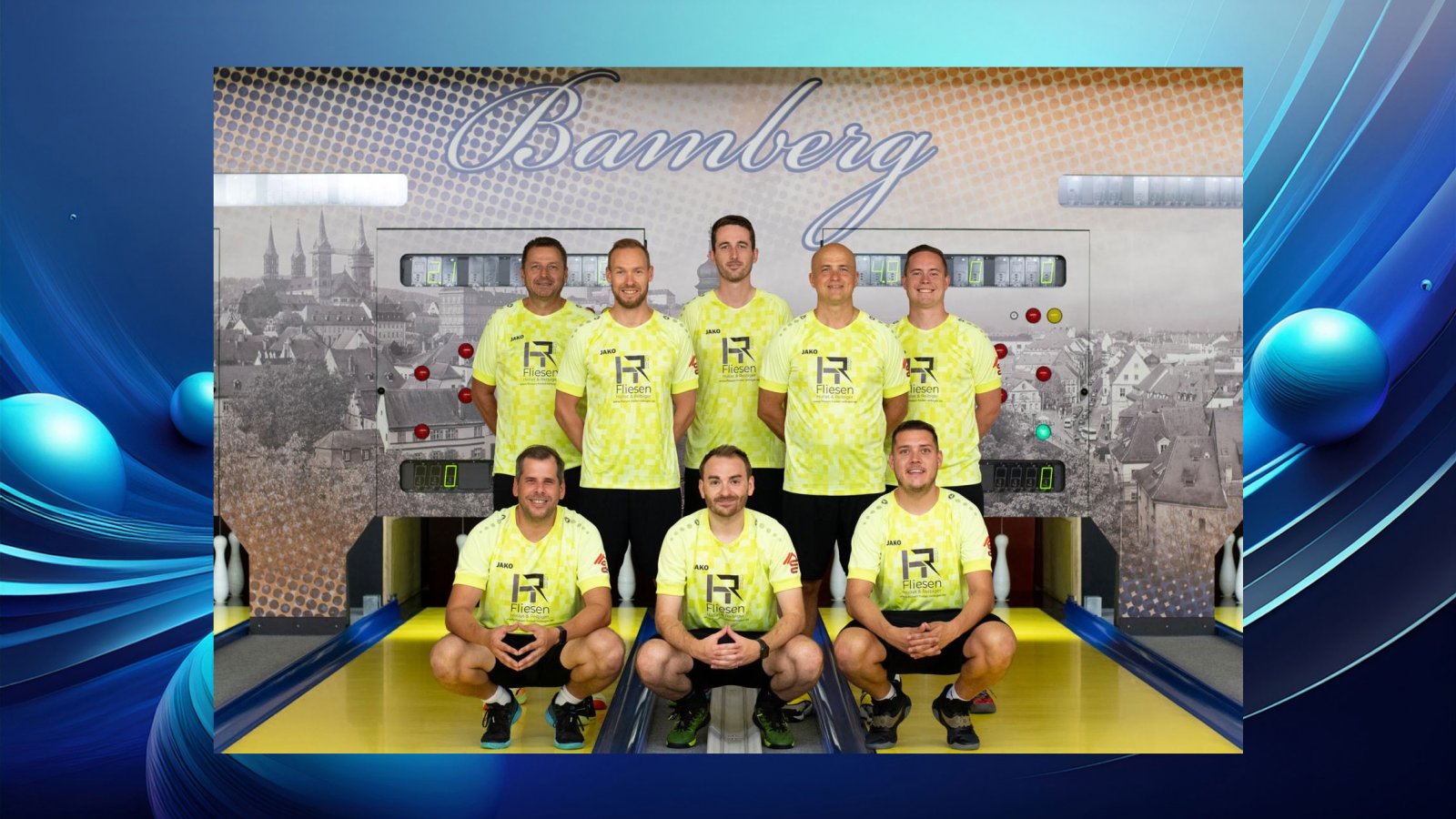 Victoria Bamberg, stehend von links: Uwe Wagner, Simon Haas, Fabian Lange, Cosmin Craciun, Marco Endres, unten von links: Andreas Hollet, Marco Scheuring, Dominik Kunze. @skc