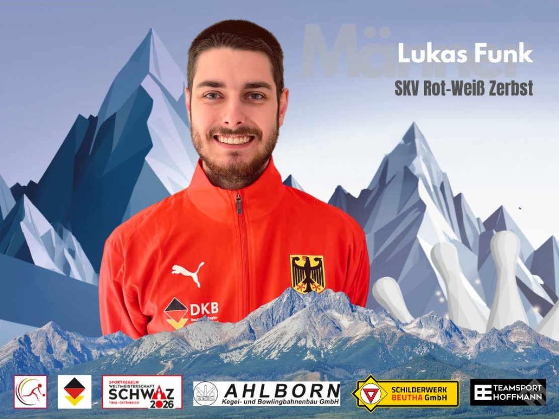 Lukas Funk gehörte 2023 und 2025 zum deutschen Vizeweltmeisterteam, ist zweimaliger U23-Weltmeister und gewann 2024 in Brezno Bronze im Tandem Mixed.