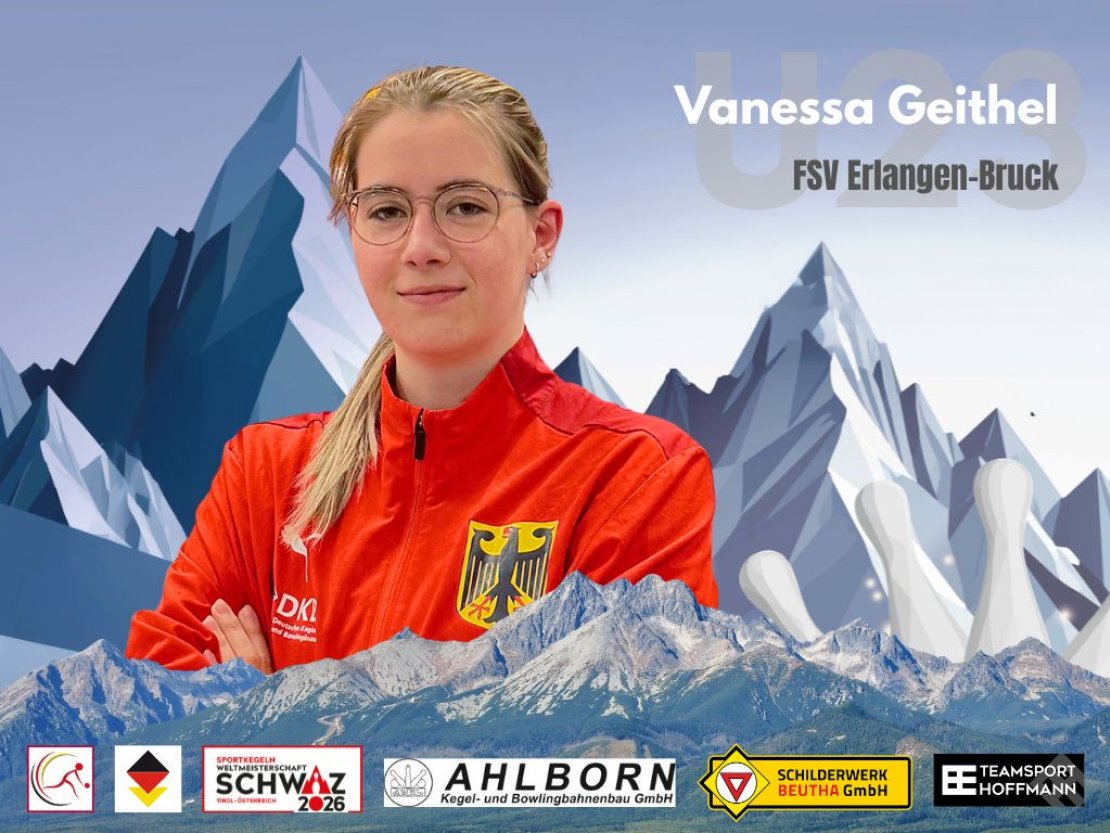 Vanessa Geithel wurde 2023 in Varazdin U18-Weltmeisterin im Team und im Tandem Mixed. Insgesamt gewann sie seit 2021 sechs Medaillen in dieser Altersklasse.