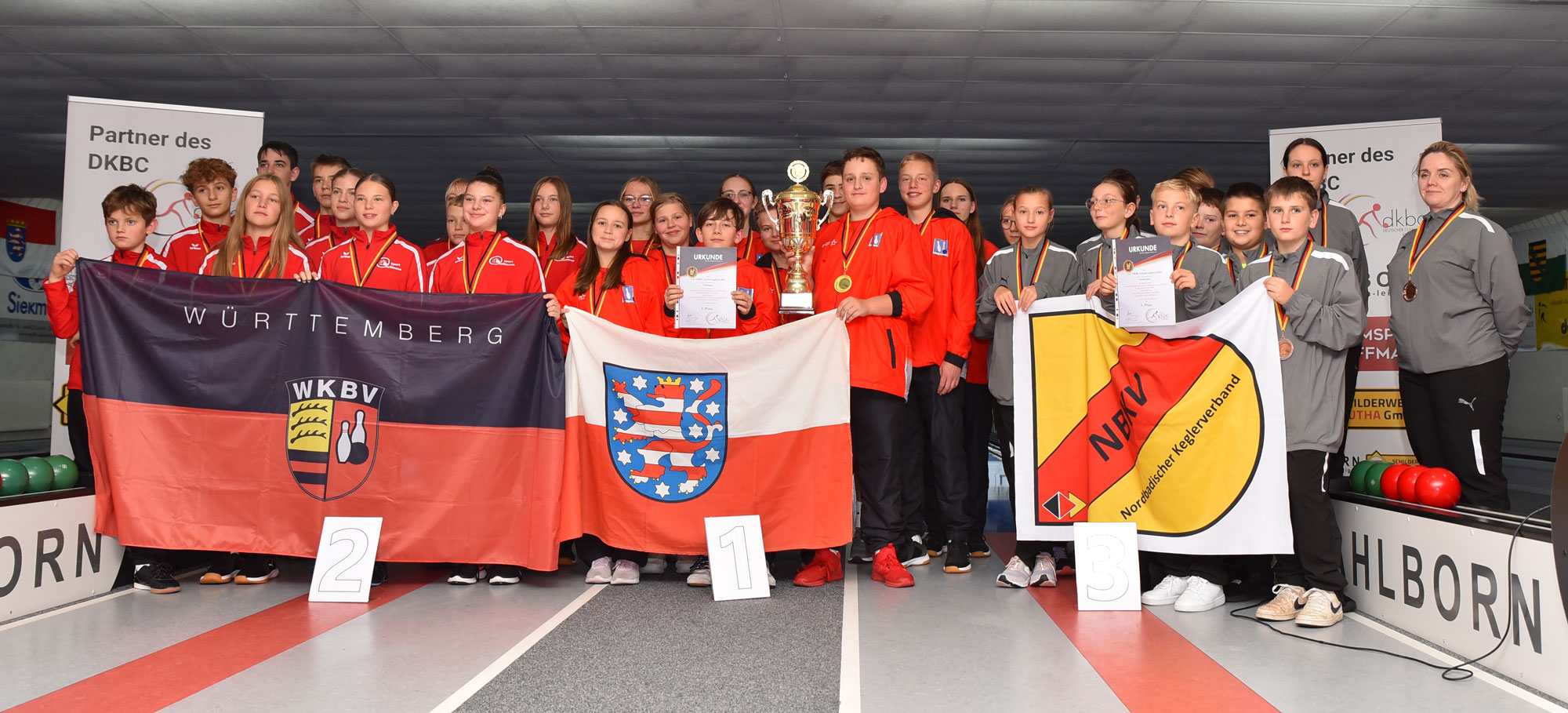 Beim Mannschaftswettbewerb siegte Thüringen vor Württemberg und Nordbaden. Foto: DKBC